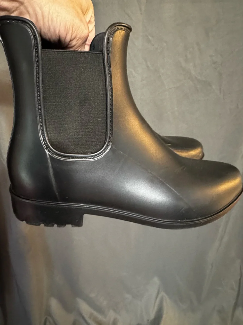 Women’s Black Chelsea Rain Boots - Slip-On Waterproof Ankle Boots
